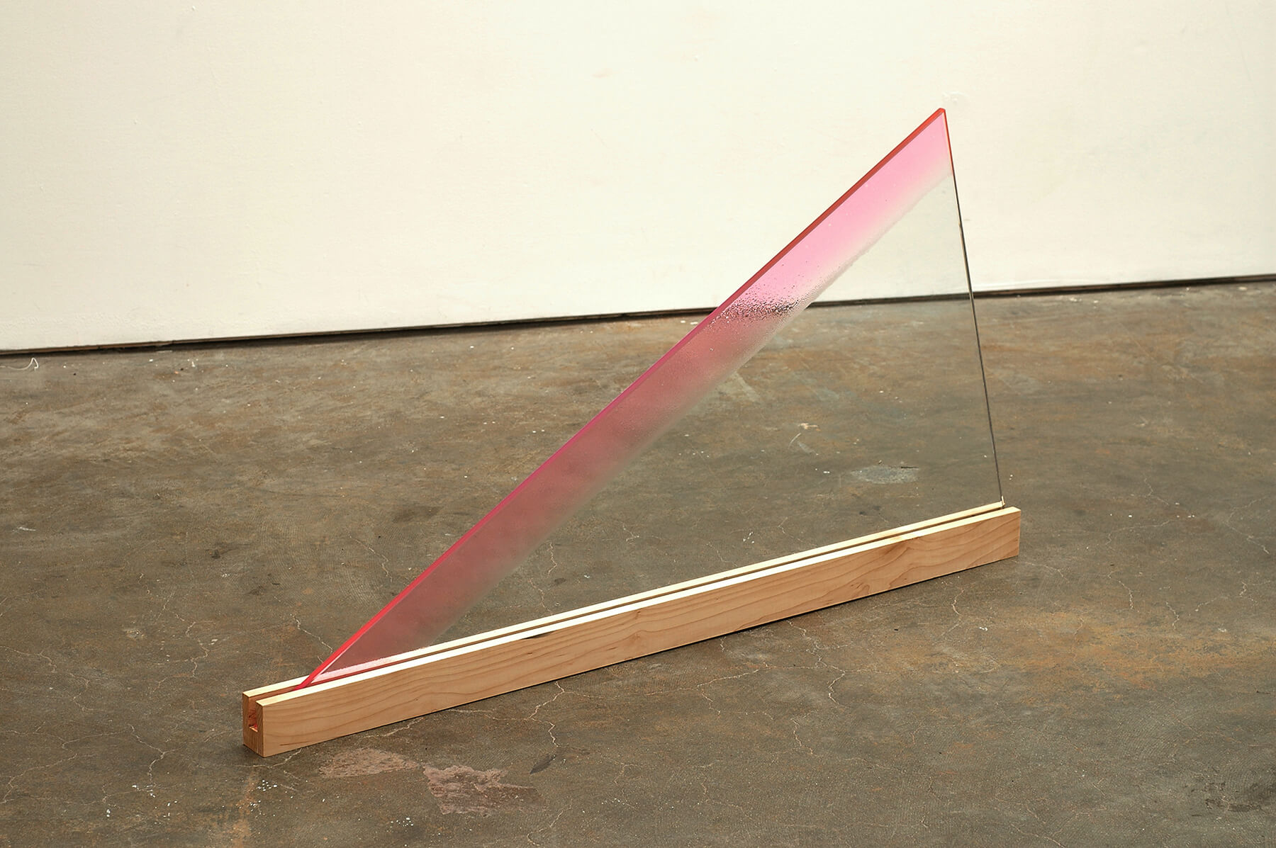The space between the world as it is and the world as it ought to be, A Diagram, Glass, resin, wood, 45 x 3 x 24 in, 2005